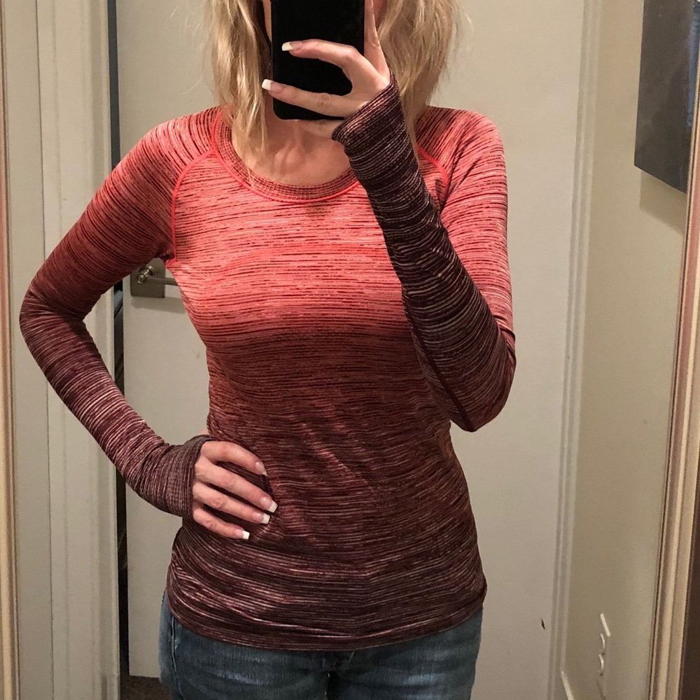 Lululemon Women's Swiftly Tech Red Ombre Long Slv